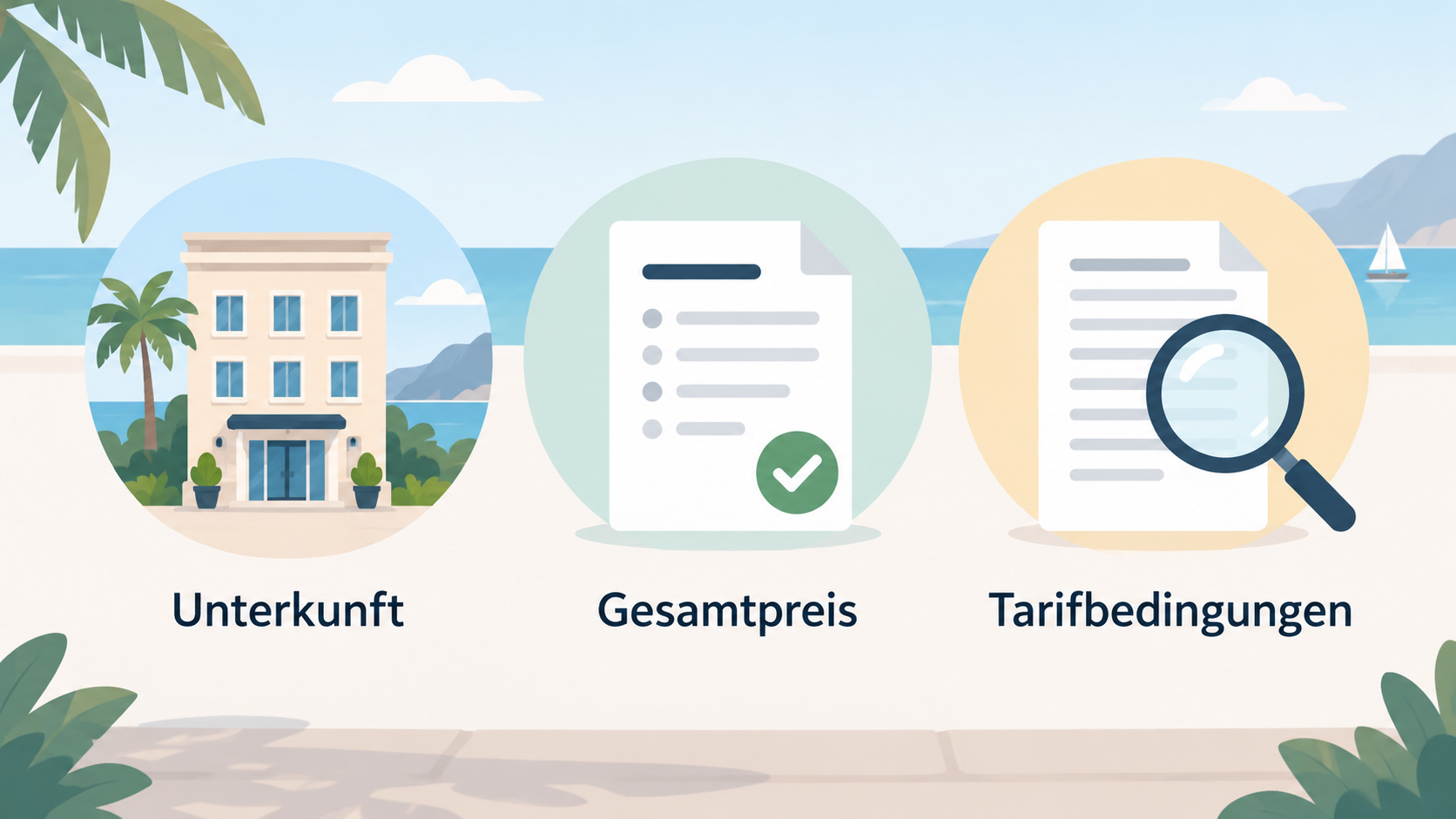 Expedia als Plattform für mehrere Reisebausteine zeigen, ohne Aussagen zu Preis, Qualität oder Eignung zu treffen.