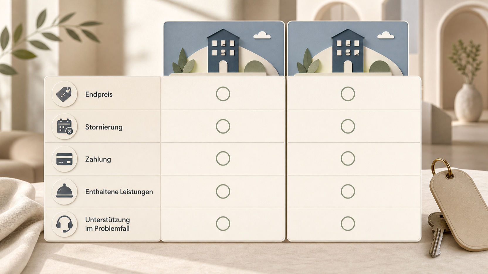 Den Vergleich von Portal- und Direktbuchung auf Bedingungen statt auf einen beworbenen Einzelpreis lenken